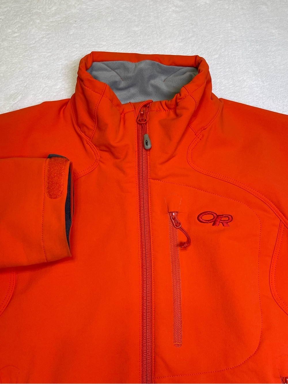 Outdoor Research OR Womens Small Orange Softshell Full Zip Hiking Jacket